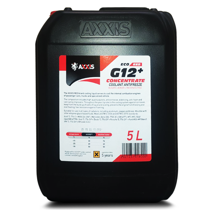 Зображення товару Антифриз концентрат ECO-80C RED G12+  (червоний) 5л <AXXIS> (AXXIS)